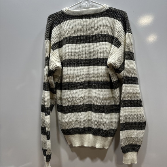 VTG Sweater Graphic Striped Pullover 90's Men's Large‎ Grunge Grandpa - Picture 8 of 11
